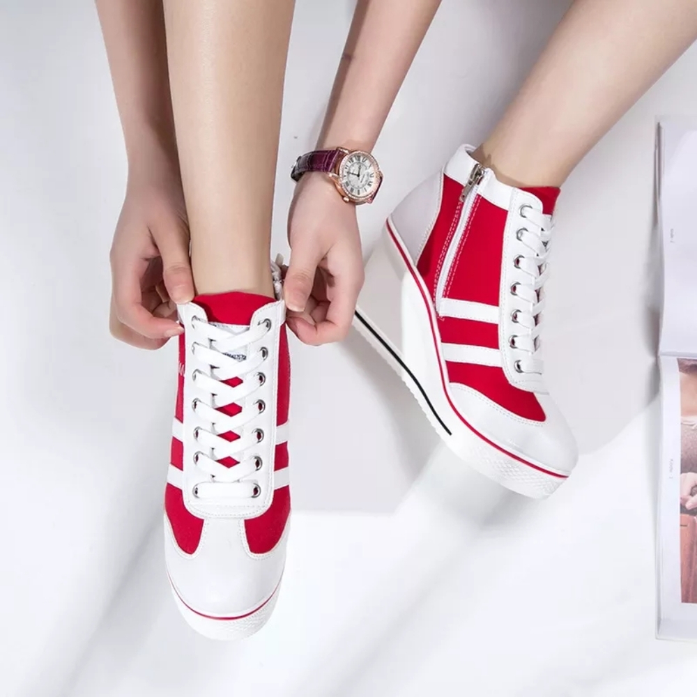 Casual Canvas Wedge Sneakers